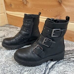 Kohl's Black Multi-Buckle Moto Boots